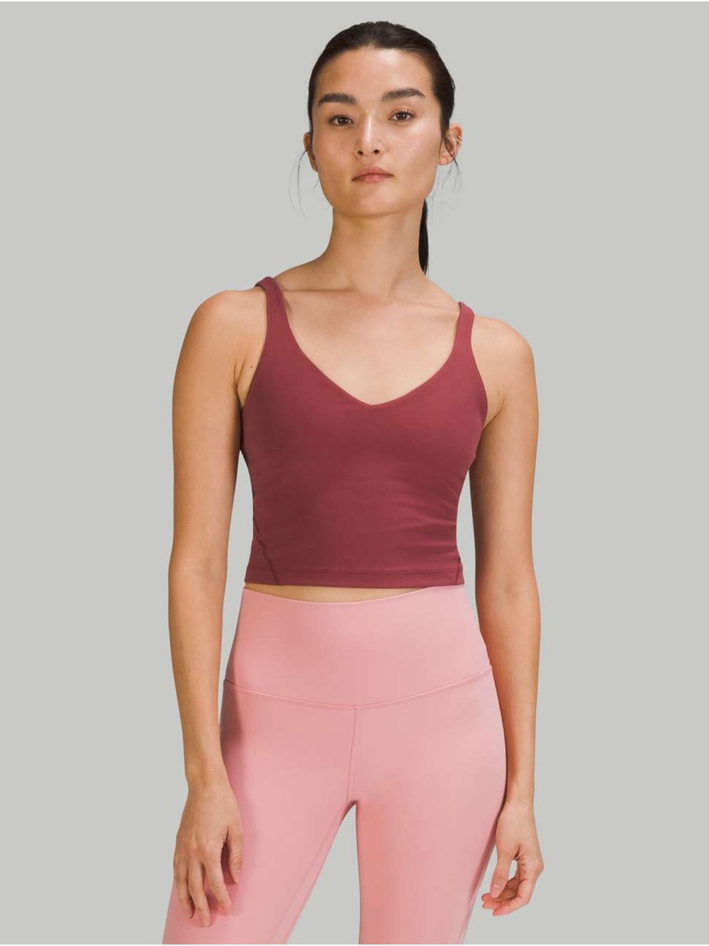 lululemon athletica V-Neck Crop Tank Top in Dusty Rose
